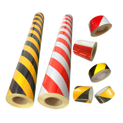 Crystal Color Grid Reflective Film Sticker Lattice Yellow Black & Red White Diagonal Reflective Strip Warning Tape