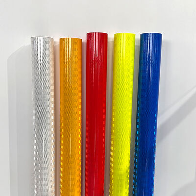 Φθορίζον ασβέστη υψηλής ορατότητας κίτρινο πράσινο ακρυλικό πρισματικό ανακλαστικό φύλλο για σήματα κυκλοφορίας λεωφορείων