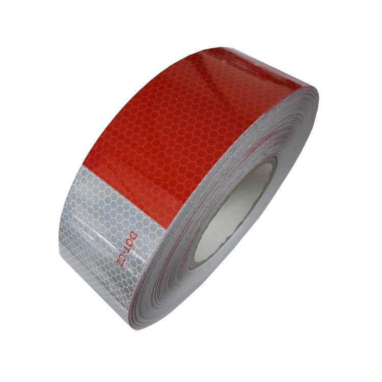 50mm Κόκκινο-Λευκό DOT-C2 Αντανακλαστική ταινία Φως Αντανακλαστική ταινία Γυάλινες χάντρες Αντανακλαστική ταινία