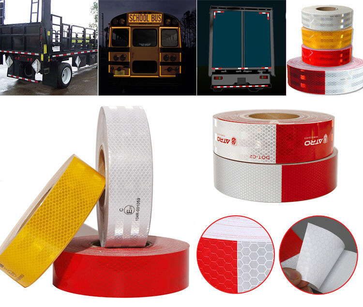 Διαμαντένιο βαθμό Mirco Πρισματικά εξαρτήματα αυτοκινήτου Αντανάκλαση Προειδοποίηση Κίτρινο Αντανακλαστήρα Ασφάλειας αυτοκόλλητο Ρολ Αντανακλαστική ταινία για φορτηγό