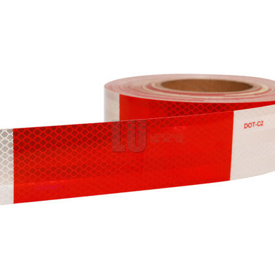 Αυτοκόλλητα DOT C2 DOT-C2 Κόκκινα και λευκά Micro Prismatic Retro Reflective Reflector Tape για φορτηγό ρυμουλκούμενο οχήματος