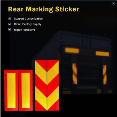 Red Yellow Twill Trailer Aluminum Rear Marking Plate Reflector Chevron Sticker Material Reflective Tape