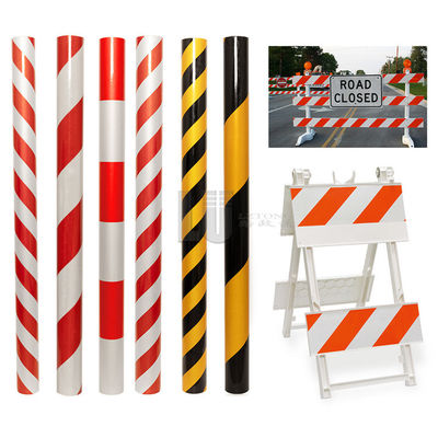 Yellow And Black Reflective Sticker 5cm Or 10cm Width For Traffic Barrier
